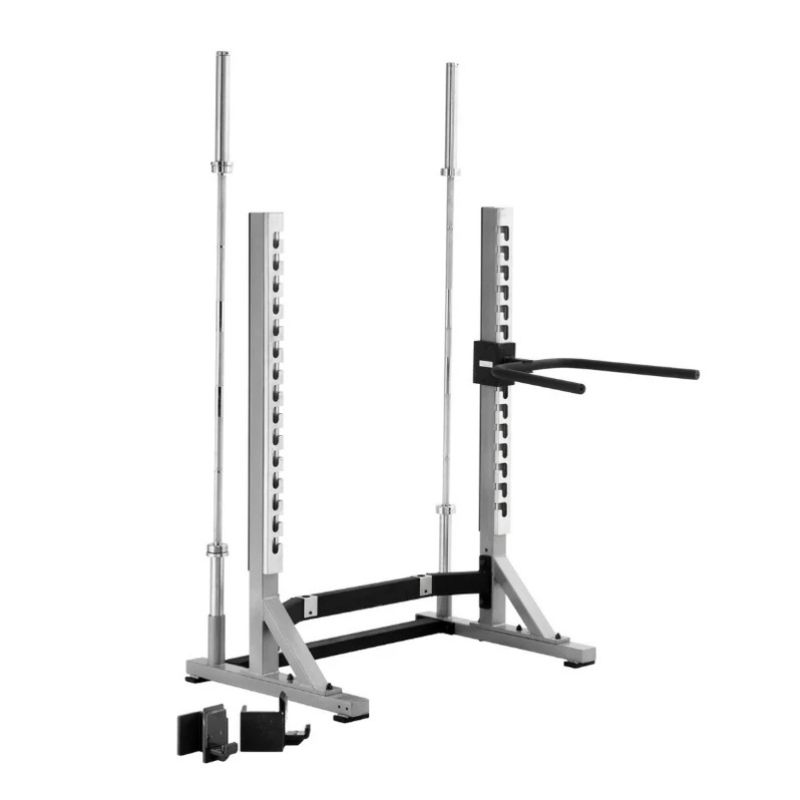York Barbell STS Collegiate Squat Rack in Silver