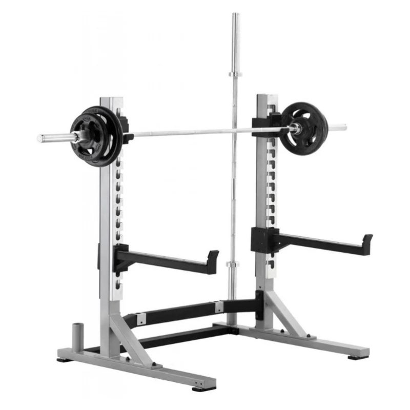 York Barbell STS Collegiate Squat Rack in Silver