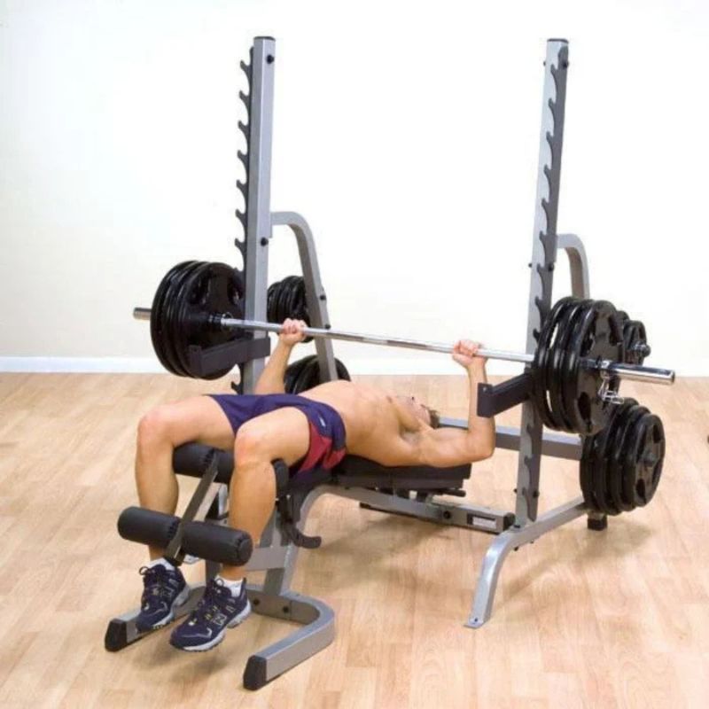 Body-Solid Pro Clubline Bench-Rack Combo in Silver