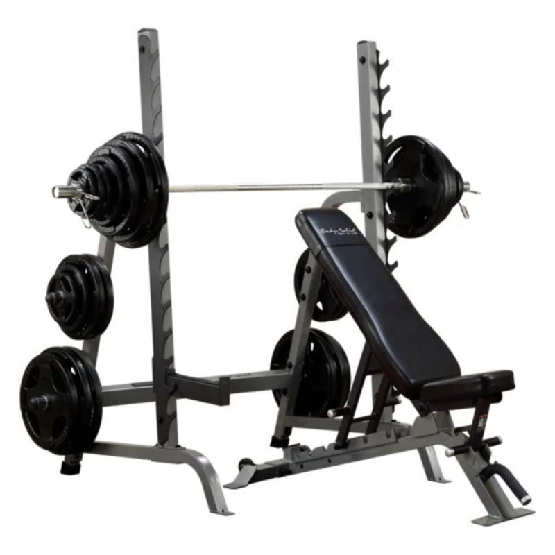 Body-Solid Pro Clubline Bench-Rack Combo in Silver