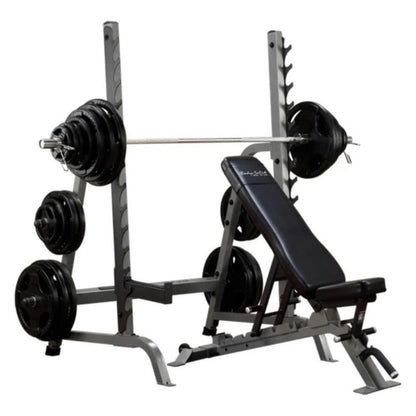 Body-Solid Pro Clubline Bench-Rack Combo in Silver