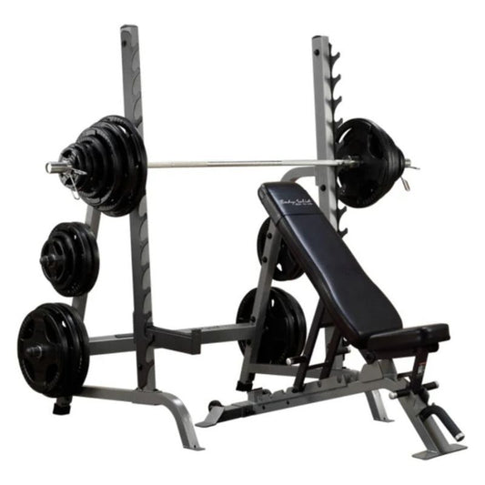 Body-Solid Pro Clubline Bench-Rack Combo in Silver