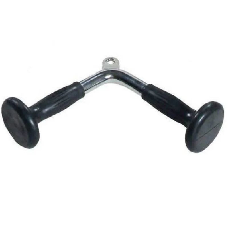 York Barbell Triceps Press-Down Chrome Bar with Rubber Grips